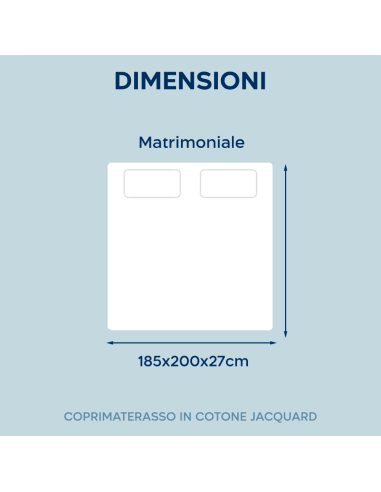 Housse matelas lit double en coton Jacquard...