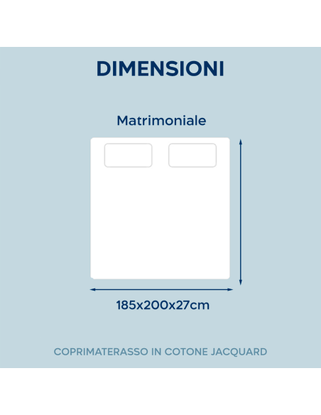 Housse matelas lit double en coton Jacquard 185x200, respirante et absorbante