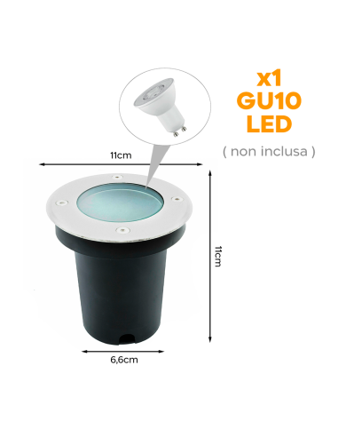 Spot encastrable LED rond IP65 avec douille...