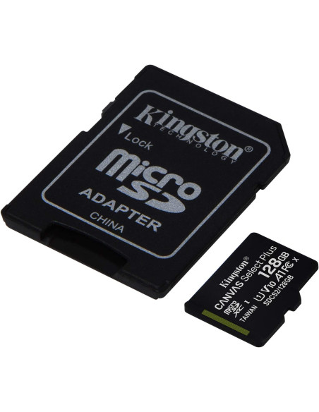 Carte MicroSD adaptateur SD Kingston Canvas Select Plus SDCS2/128 Go Classe 10