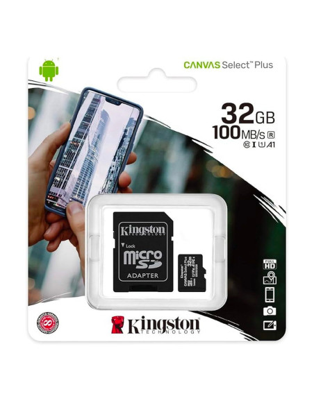 Carte MicroSD Kingston Canvas Select Plus SDCS2/32 Go Classe 10 adaptateur SD