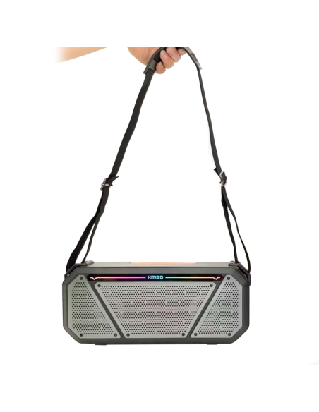 Enceinte stéréo portable Bluetooth sans fil lumières RVB et microphone Radio FM