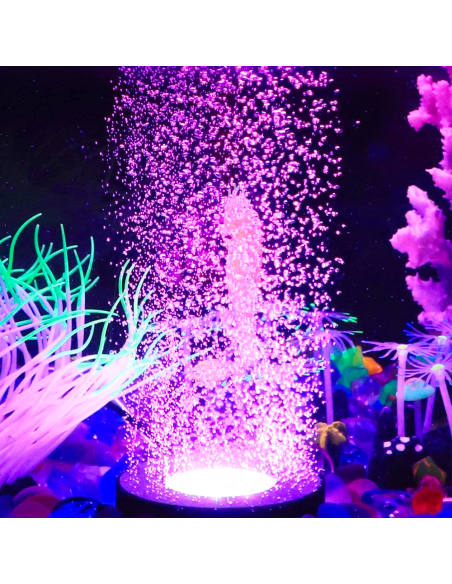 Lampe à bulles d'aquarium à LED RVB Éclairage sous-marin Ventouse de fixation