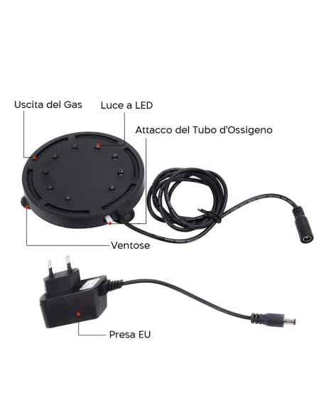 Lampe à bulles d'aquarium à LED RVB Éclairage sous-marin Ventouse de fixation