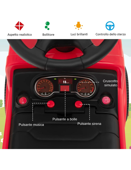 Camion Électrique Enfants LT949 6V Camion de Pompier avec Bulles et Lumières LED