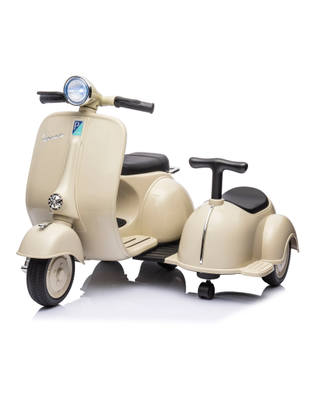 Moto électrique enfants LT958 Vespa avec petit side-car 6V lumières LED et son
