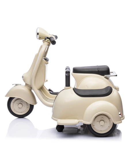 Moto électrique enfants LT958 Vespa avec petit side-car 6V lumières LED et son