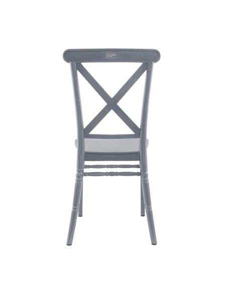 Pack 6 chaises Sidney Gris polypropylène vintage pour restauration et événements