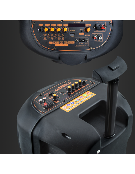 Haut-parleur Bluetooth portable caisson de basses Aux TF USB Radio FM microphone