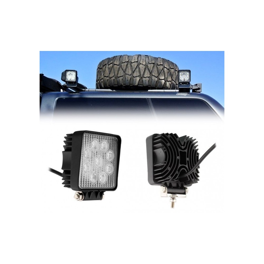 FARD -27w - 9 LED lumière froide / Convient pour voiture - camion - bateau (carré) 