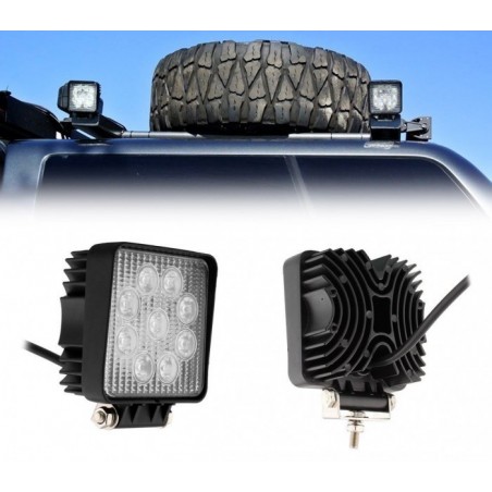 FARD -27w - 9 LED lumière froide / Convient pour voiture - camion - bateau (carré) 