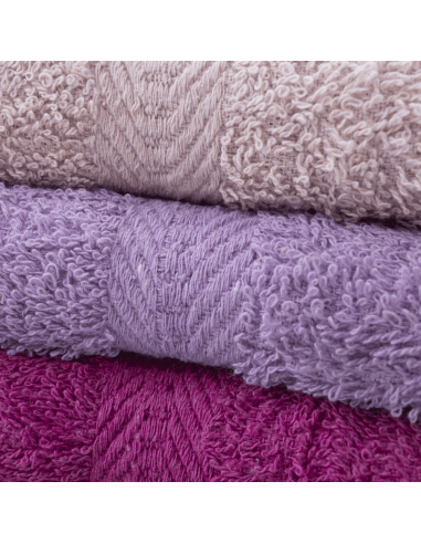 Ensemble de serviettes de bain 3+3 visage + invité en couleurs unies 100% coton Option 2