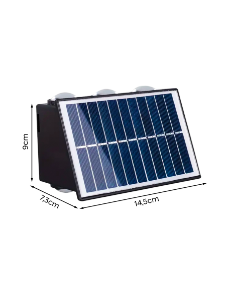 Lampe Solaire Murale avec 6 LED Lumière Chaude et Double Émission de Lumière