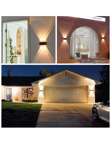 Lampe Solaire Murale avec 6 LED Lumière Chaude...
