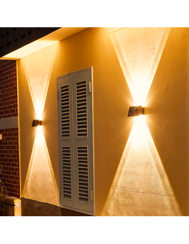 Lampe Solaire Murale avec 6 LED Lumière Chaude...