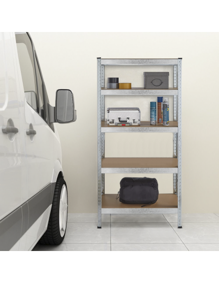 Étagère métallique 4 étagères Capacité 280kg H173x75x30cm Étagères ajustables