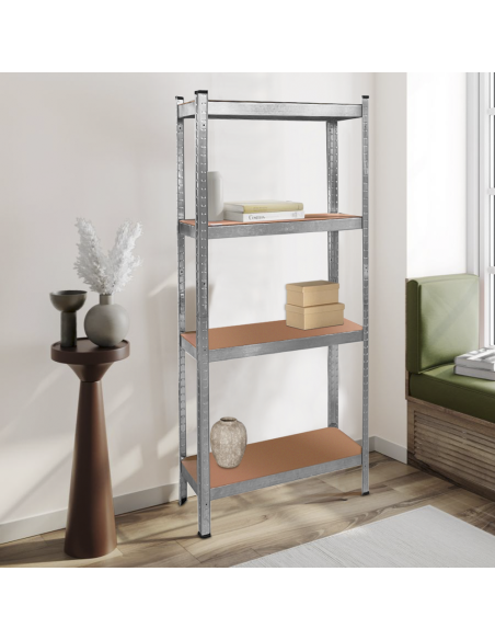 Étagère métallique 4 étagères Capacité 280kg H173x75x30cm Étagères ajustables
