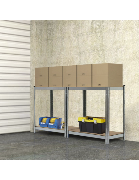 Étagère métallique 4 étagères Capacité 280kg H173x75x30cm Étagères ajustables