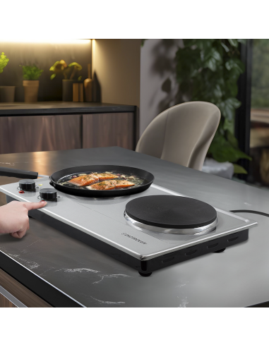 Cuisinière électrique double plaque acier...