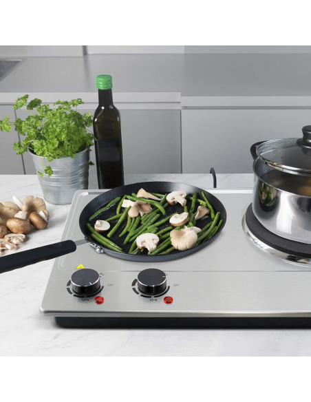 Cuisinière électrique double plaque acier Dictrolux2500W thermostat est réglable