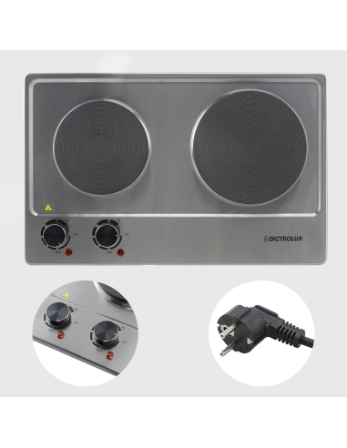 Cuisinière électrique double plaque acier...