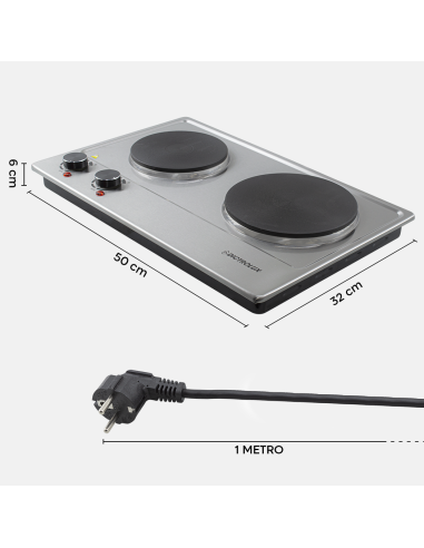 Cuisinière électrique double plaque acier...