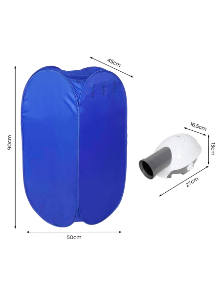 Sèche-linge électrique pliable et portable à circulation d'air chaud 800W