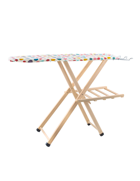 Table à repasser en bois LADY pliable avec support pour chaudière 79x35x121cm