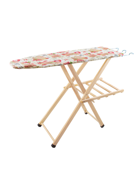 Table à repasser en bois LADY pliable avec support pour chaudière 79x35x121cm