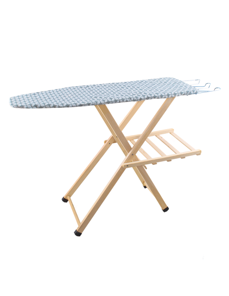 Table à repasser en bois LADY pliable avec support pour chaudière 79x35x121cm