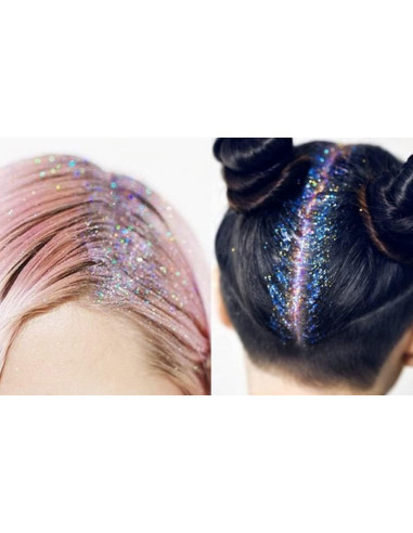 Ensemble 3 laques temporaires pailletées pour cheveux 125ml paillettes couleurs Multicolore