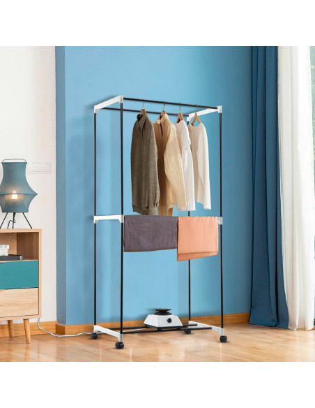 Sèche-linge électrique portable à air chaud support vêtements pour armoire 1100W
