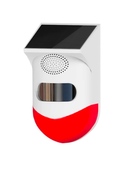 Alarme infrarouge externe Chargement solaire Sirène antivol 120 dB Angle 110°