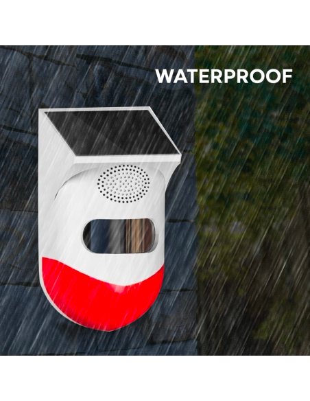 Alarme infrarouge externe Chargement solaire Sirène antivol 120 dB Angle 110°