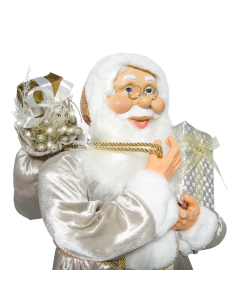 Costume de Père Noël Champagne 144292 Décoration 90H cm Mini Lumières et Sons