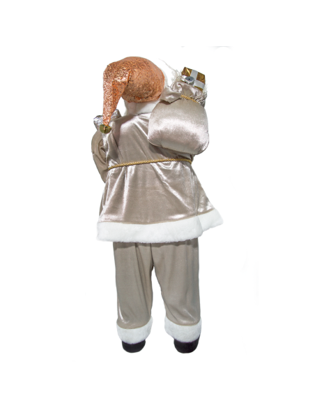 Costume de Père Noël Champagne 144292 Décoration 90H cm Mini Lumières et Sons
