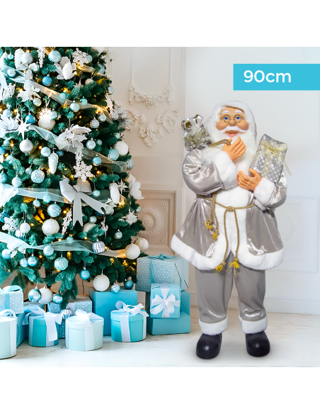 Costume de Père Noël Champagne 144292 Décoration 90H cm Mini Lumières et Sons