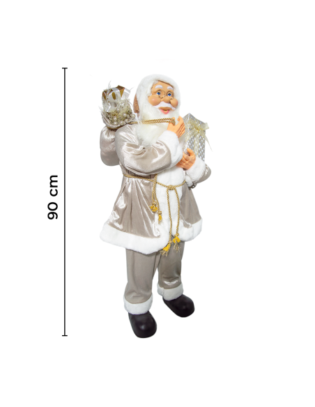 Costume de Père Noël Champagne 144292 Décoration 90H cm Mini Lumières et Sons