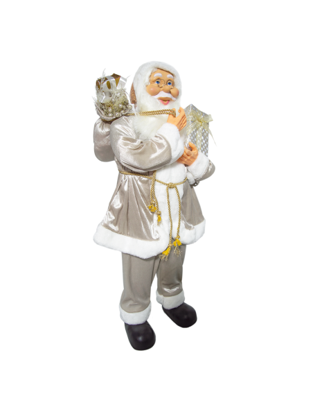 Costume de Père Noël Champagne 144292 Décoration 90H cm Mini Lumières et Sons