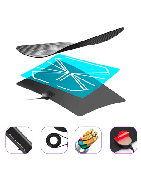 Antenne TV numérique intérieure 1080p Full HD avec amplificateur de signal