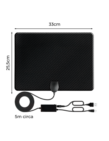 Antenne TV numérique intérieure 1080p Full HD...