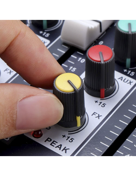 Mélangeur Audio 7 Canaux Professionnel Bluetooth Alimentation Phantom 48V Effet