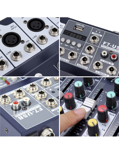 Mélangeur Audio 7 Canaux Professionnel...