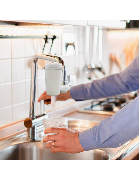 Filtre Purificateur d'Eau Robinet Anti-Calcaire en Cuisine Salle Bain Charbon