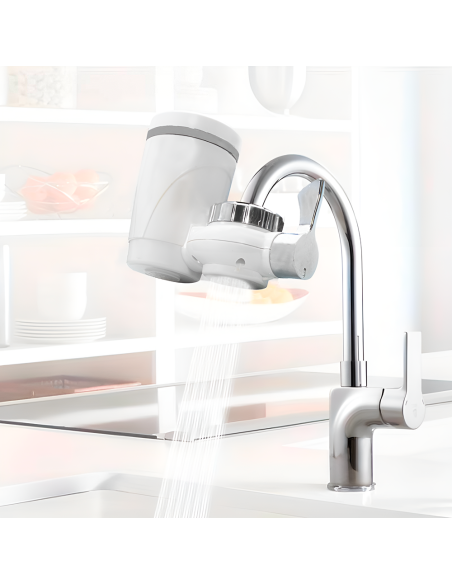 Filtre Purificateur d'Eau Robinet Anti-Calcaire en Cuisine Salle Bain Charbon