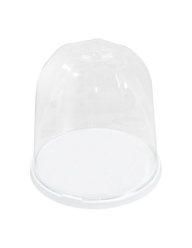 Porte-Panettone Forme de Cloche en Plastique avec Couvercle Transparent Plateau