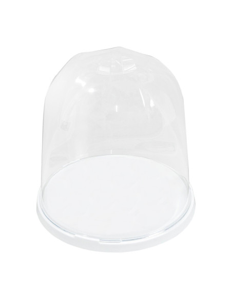 Porte-Panettone Forme de Cloche en Plastique avec Couvercle Transparent Plateau