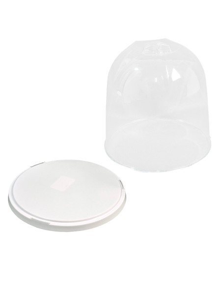 Porte-Panettone Forme de Cloche en Plastique avec Couvercle Transparent Plateau