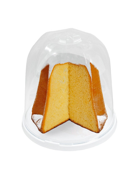 Porte-Panettone Forme de Cloche en Plastique avec Couvercle Transparent Plateau
