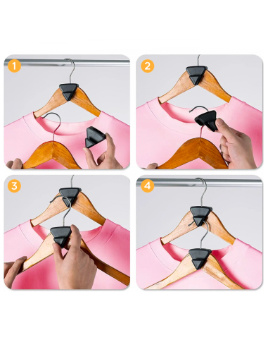 Lot de 10 Cintres Suspendus avec Connecteurs en...